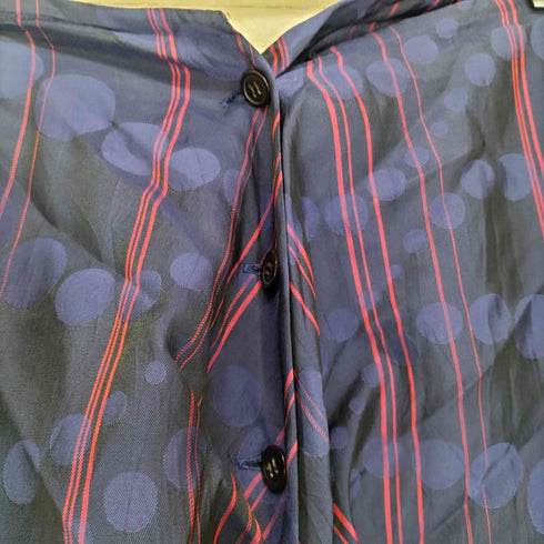 ヨウジヤマモトプリュスノアール YOHJI YAMAMOTO+NOIR 02SS ドット×ストライプ サイドボタンスリットアシンメトリースカート レディース  2